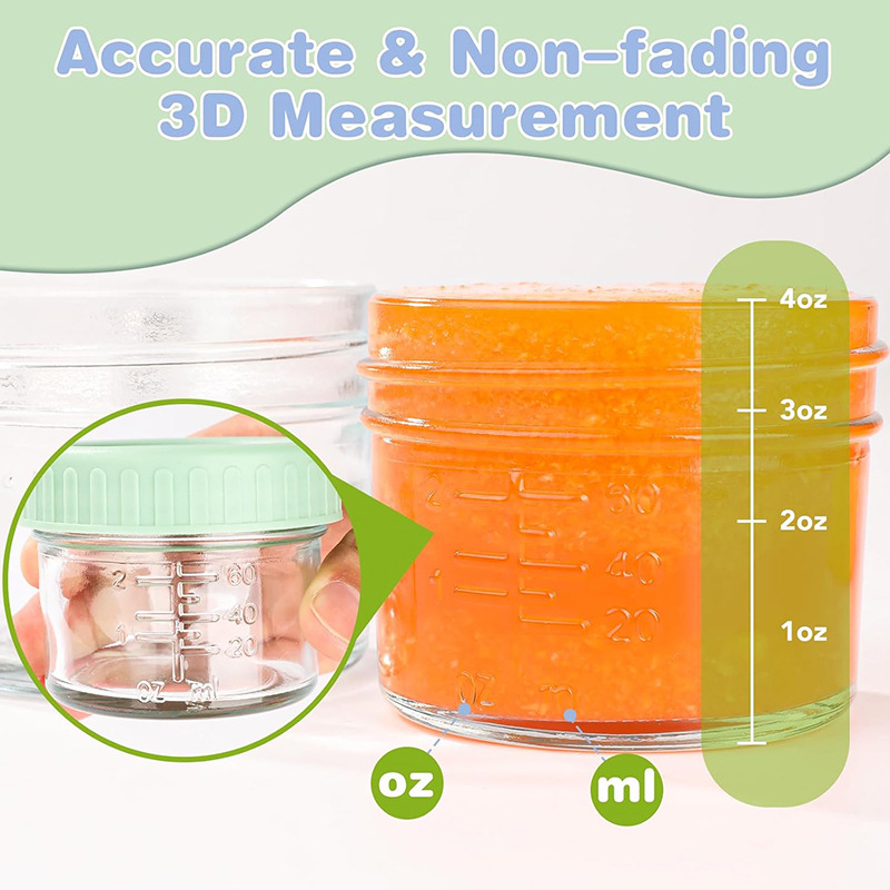 6個セット 食品保存容器 4オンス ガラス製食品ジャー 蓋付 - Meal Prep Juice Bottles のレビューと価格