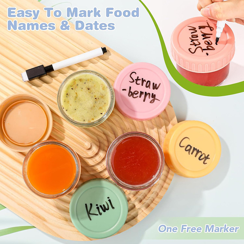 6個セット 食品保存容器 4オンス ガラス製食品ジャー 蓋付 - Meal Prep Juice Bottles のレビューと価格