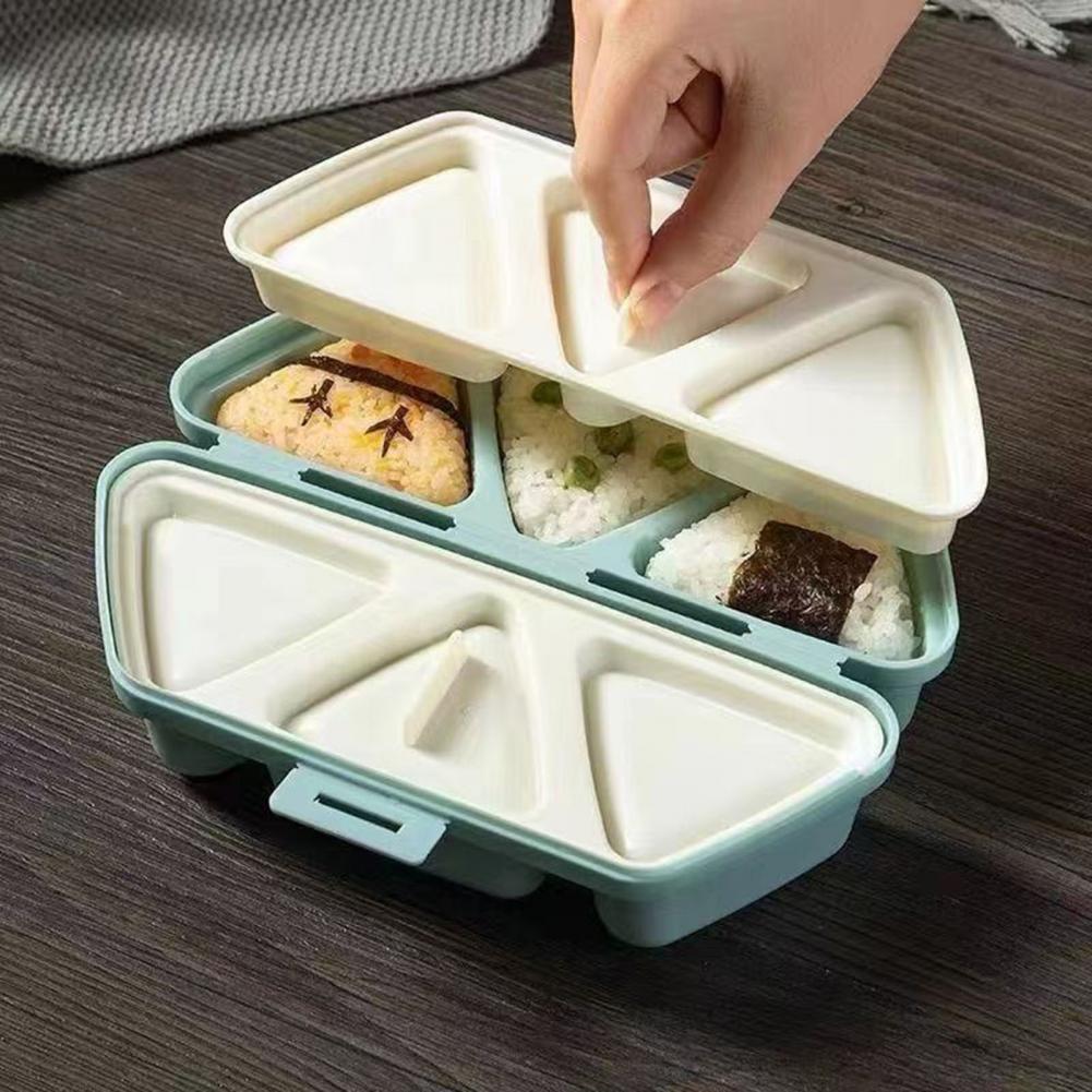 6つの三角形の団子型が付いた2-in-1弁当箱、蓋付きランチ - Meal Prep With Rice のレビューと価格