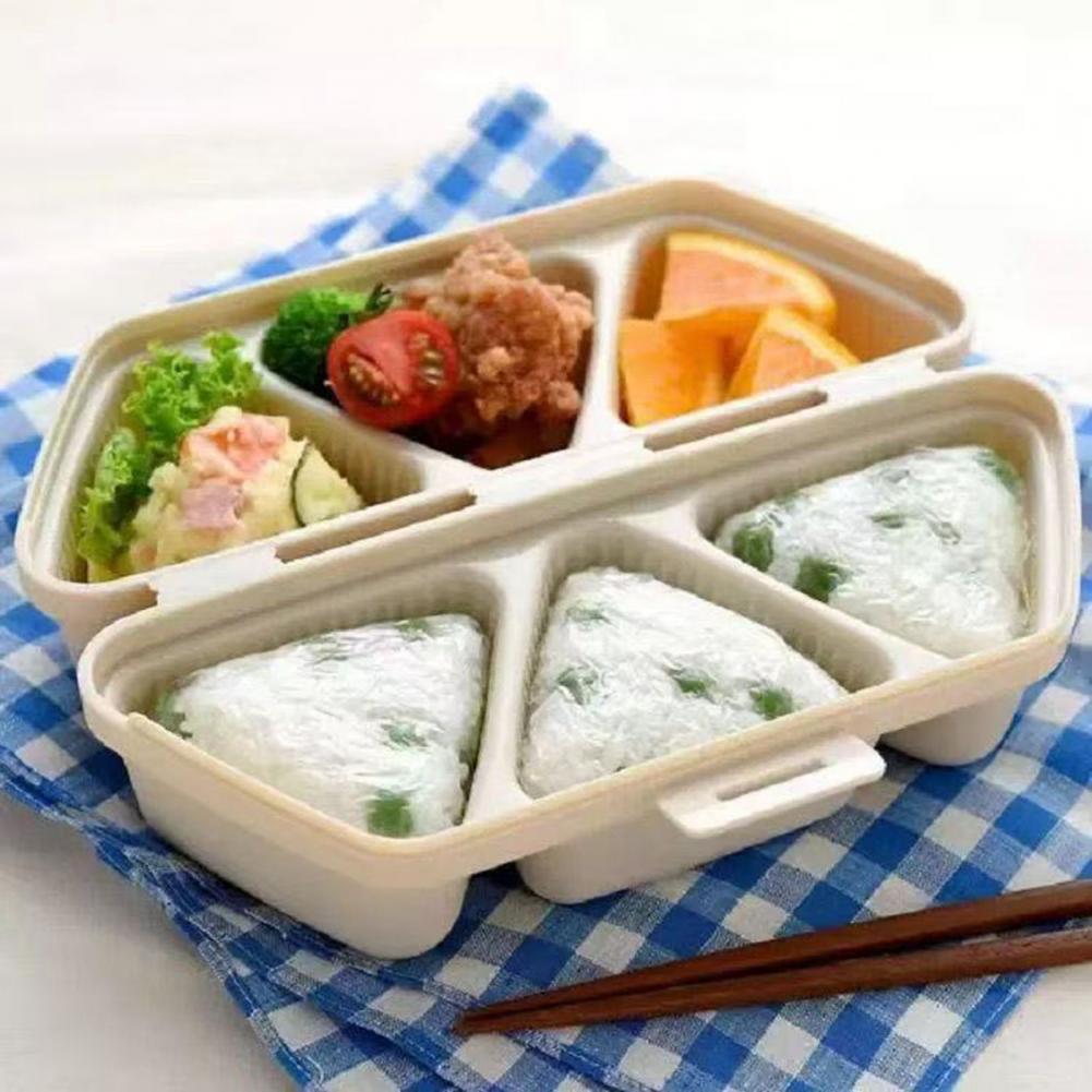 6つの三角形の団子型が付いた2-in-1弁当箱、蓋付きランチ - Meal Prep With Rice のレビューと価格