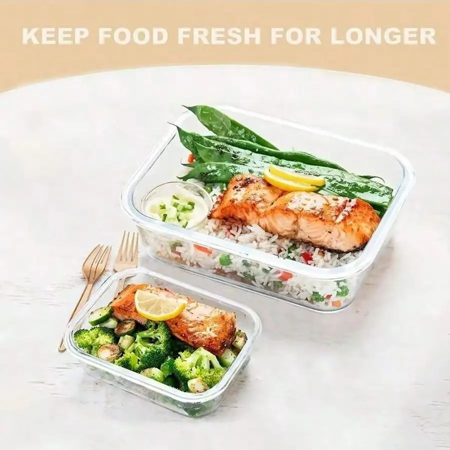 yesGlass 蓋付き食品保存容器、食事の準備用、冷蔵庫や - Meal Prep Glass Containers With Lids のレビューと価格