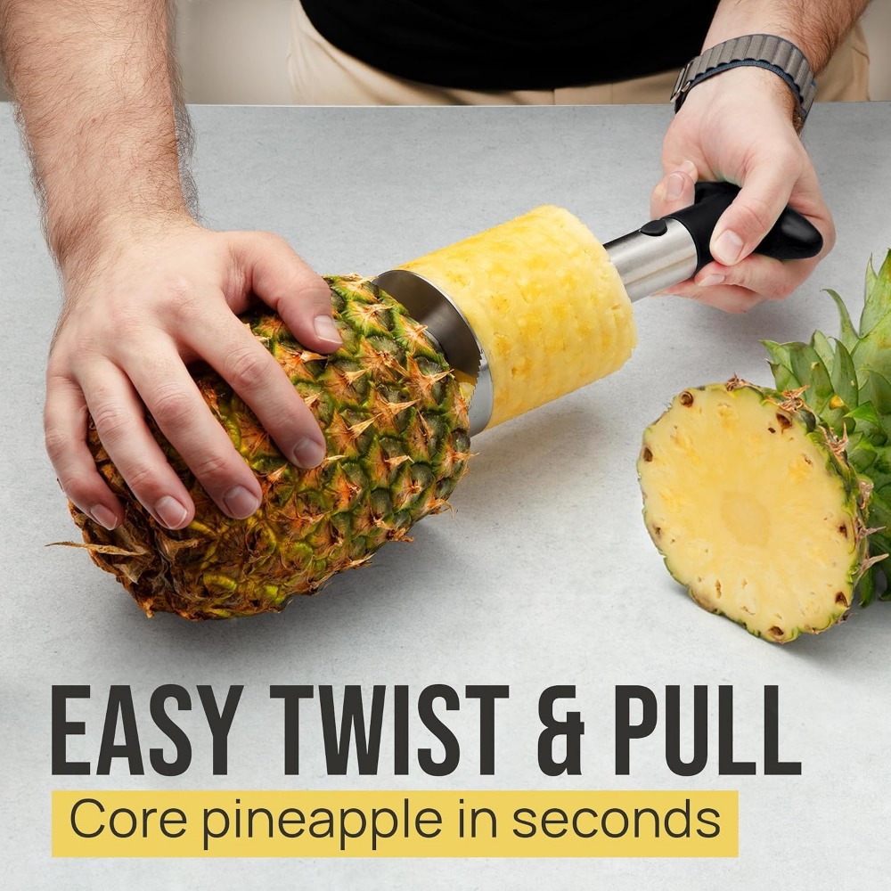 ステンレス製パイナップルコアラー＆スライサー – 人間工学に - Pineapple Corer Slicer のレビューと価格