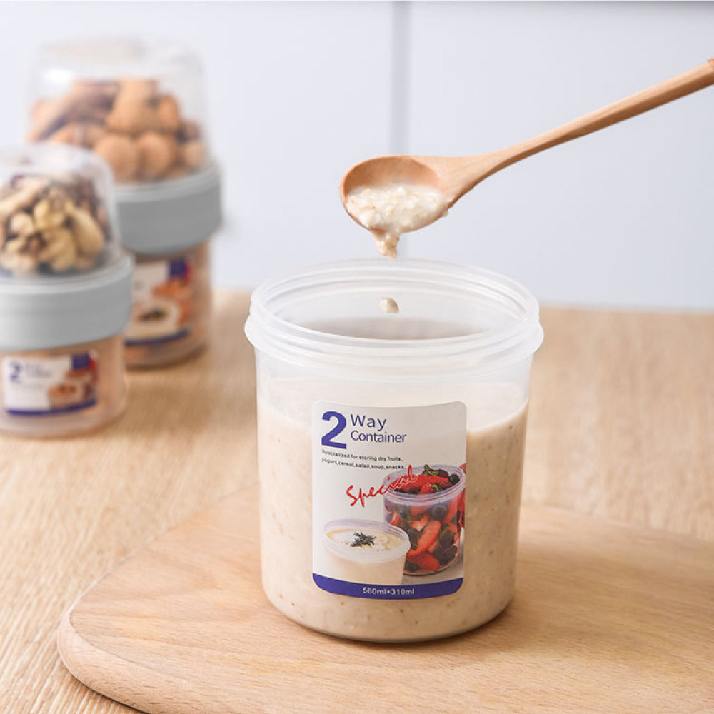 二重構造の漏れ防止フードケース、ベビーフード、ヨーグルト、サ - Meal Prep Jar Salad のレビューと価格